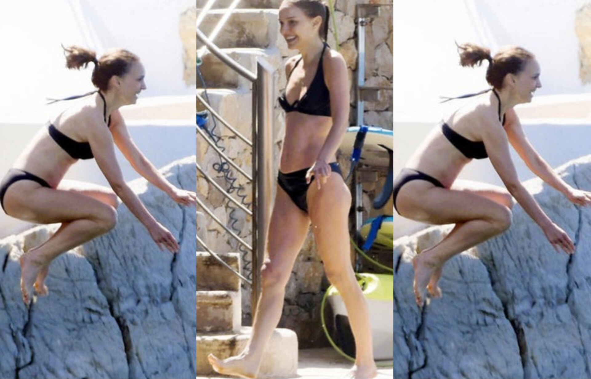 Natalie Portman Stuns in Tiny Bikini After Divorce Spotted Cliff-Diving With Mystery Man